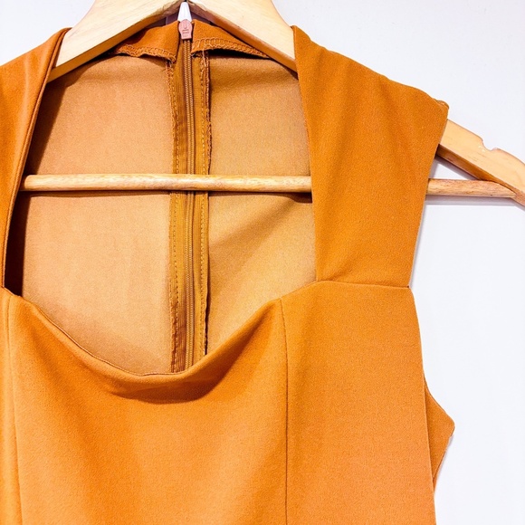 SHEIN Brown Taupe Wide-Leg Jumpsuit Sleeveless Cutout Chic Minimalist | Size 4 * - Picture 5 of 8